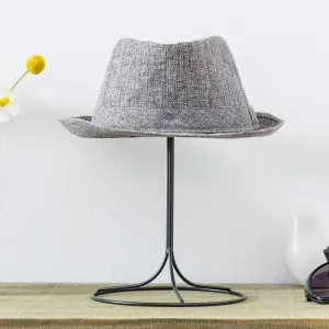 11 Inch Black Wire Metal Hat Display Stand, Freestanding Single Hat Rack with 6.5 inch Dome for Caps, Wigs and Headwear