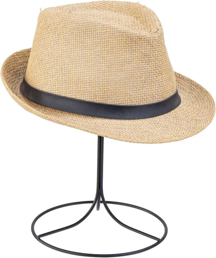 11 Inch Black Wire Metal Hat Display Stand, Freestanding Single Hat Rack with 6.5 inch Dome for Caps, Wigs and Headwear