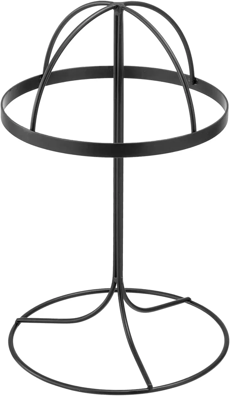 11 Inch Black Wire Metal Hat Display Stand, Freestanding Single Hat Rack with 6.5 inch Dome for Caps, Wigs and Headwear