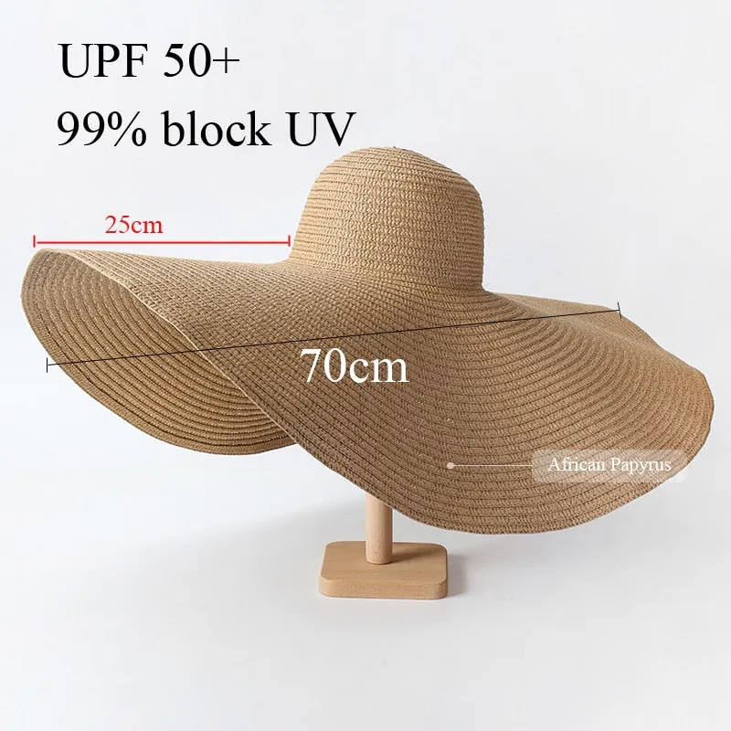 70cm Oversized Wide Brim Sun Hat Travel Large
