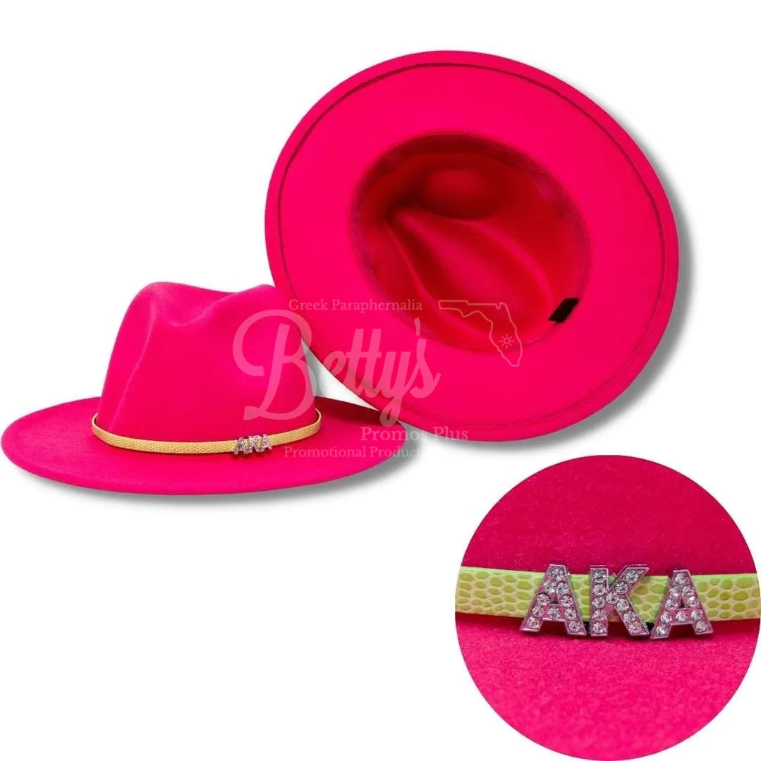 Alpha Kappa Alpha AKA 2-Tone Fedora Hat AKA Fedora with Band