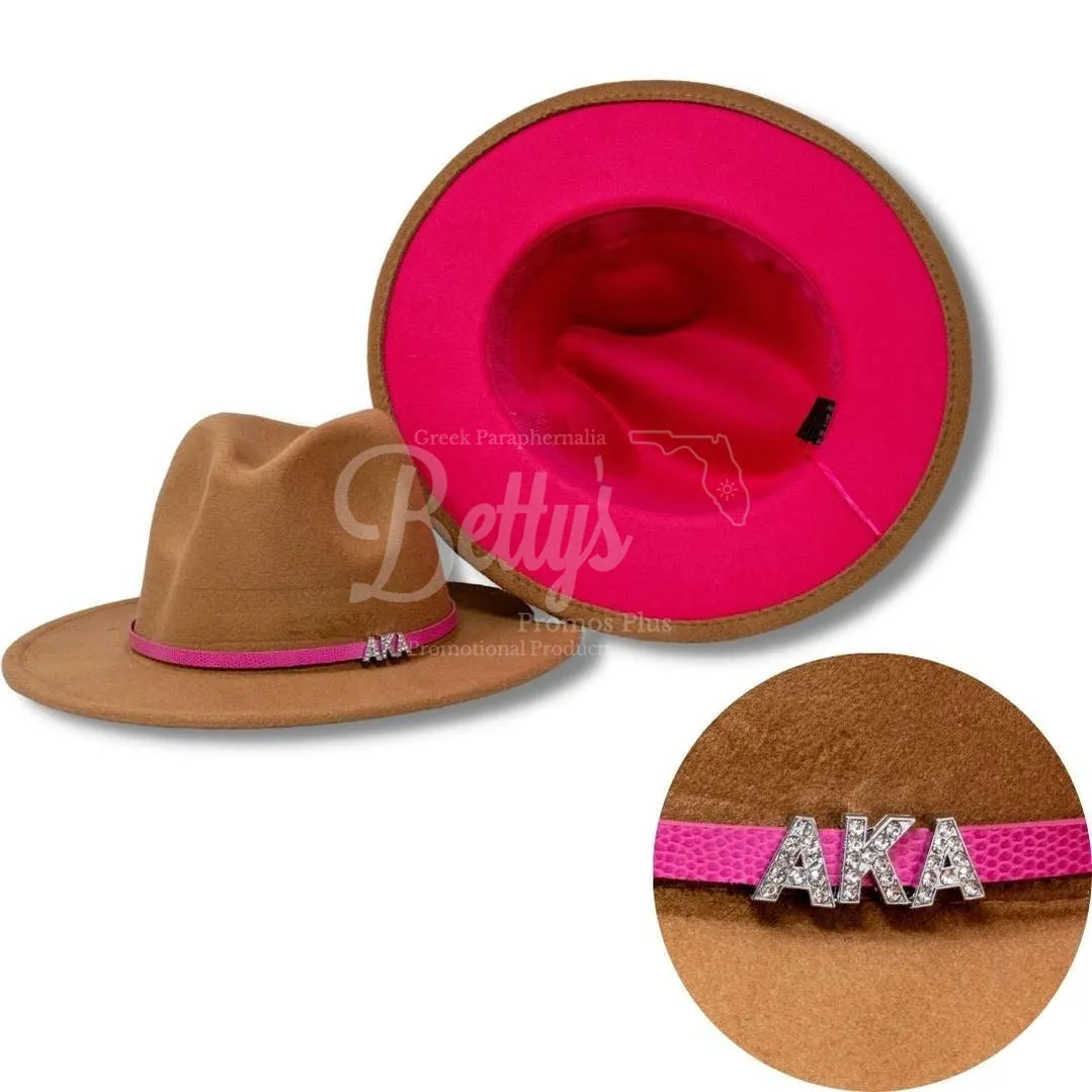 Alpha Kappa Alpha AKA 2-Tone Fedora Hat AKA Fedora with Band