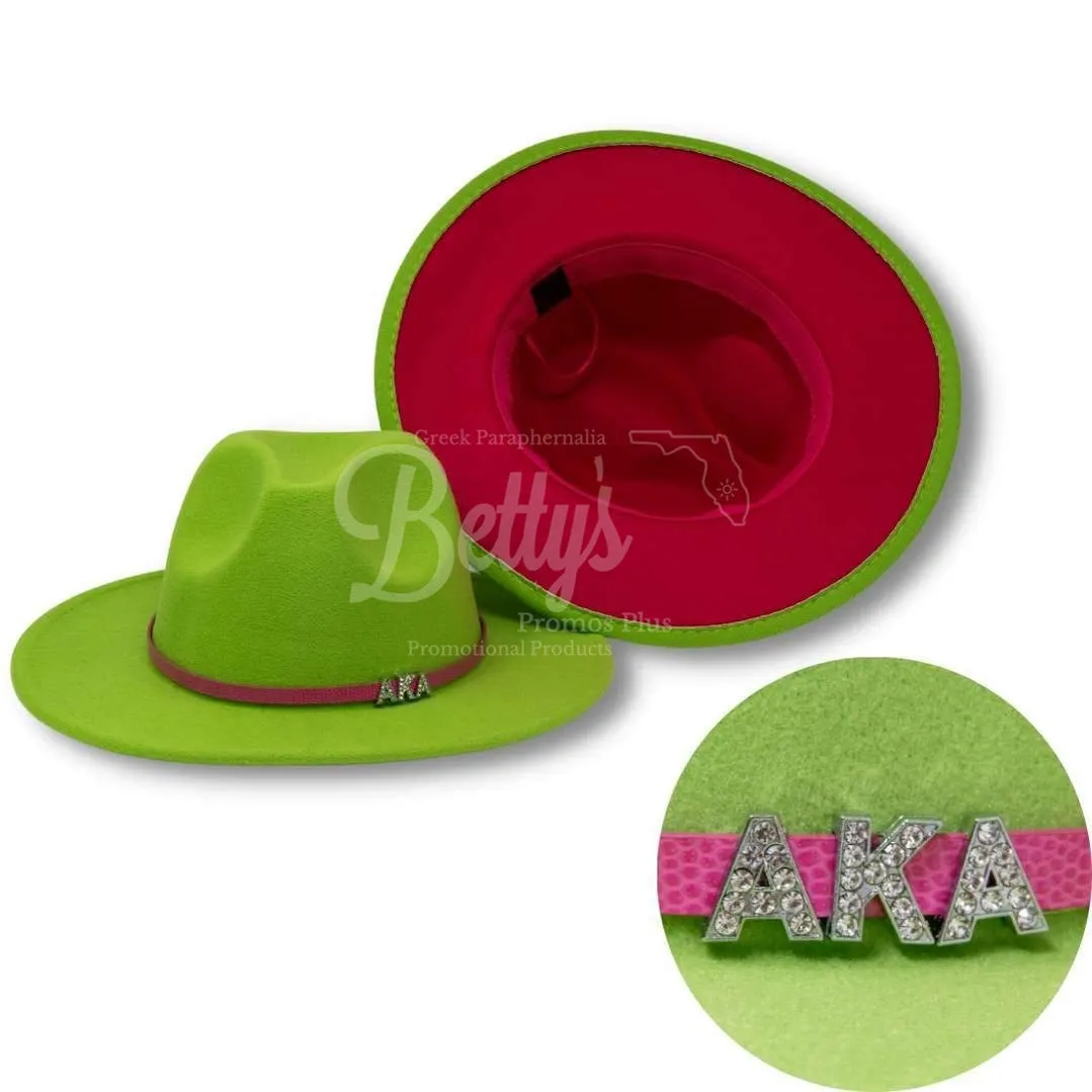 Alpha Kappa Alpha AKA 2-Tone Fedora Hat AKA Fedora with Band