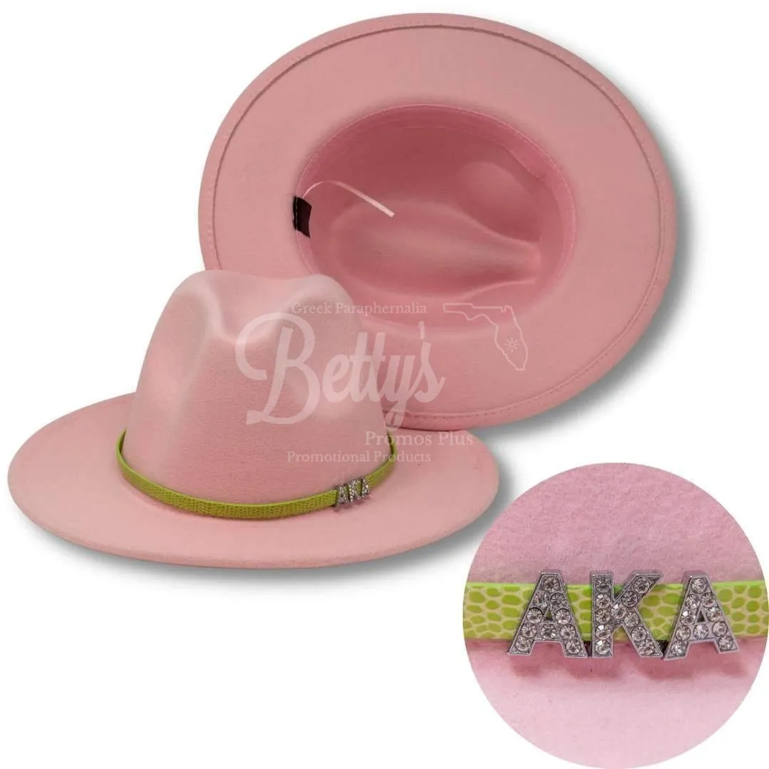 Alpha Kappa Alpha AKA 2-Tone Fedora Hat AKA Fedora with Band