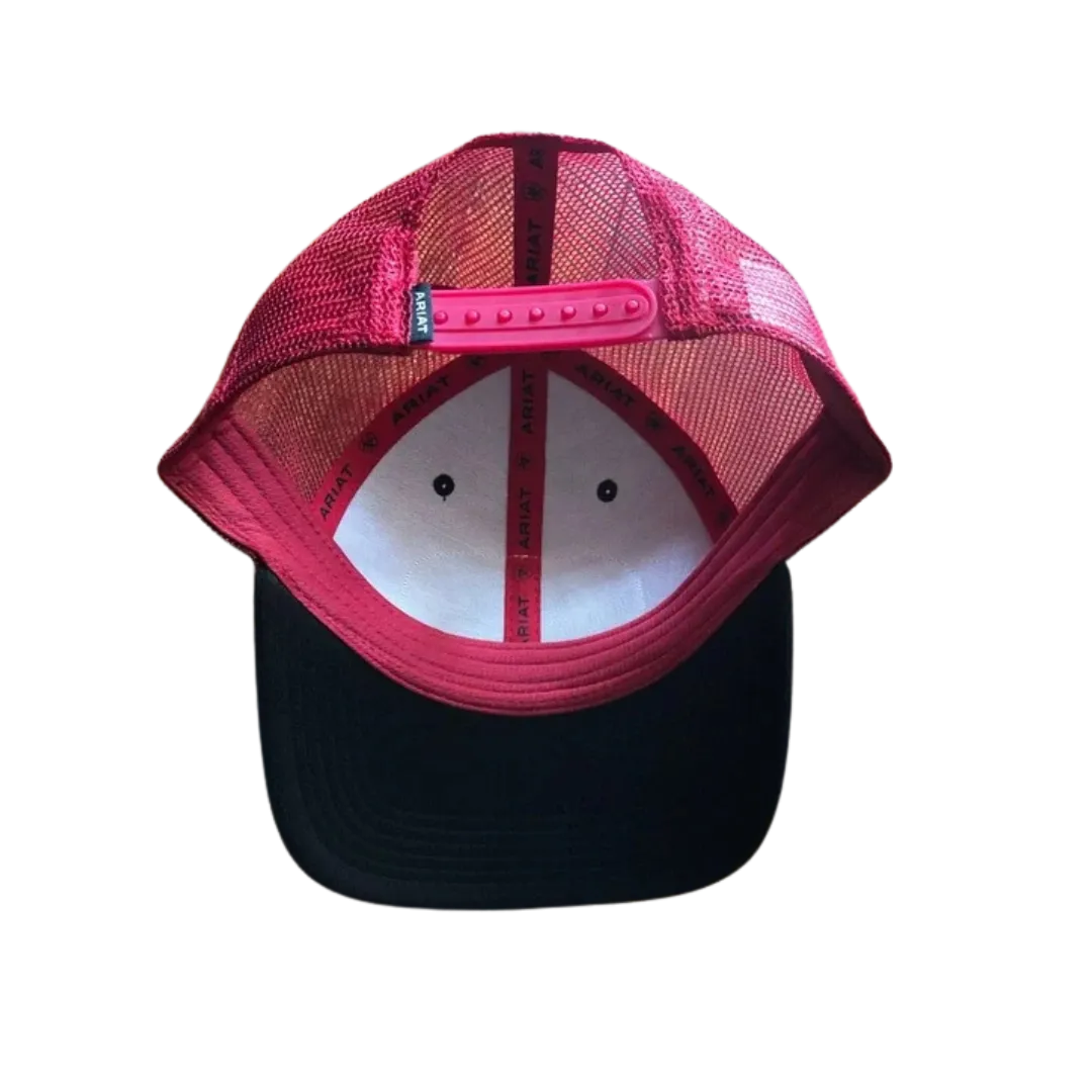 Ariat Black & Red Mesh Oval Patch Cap