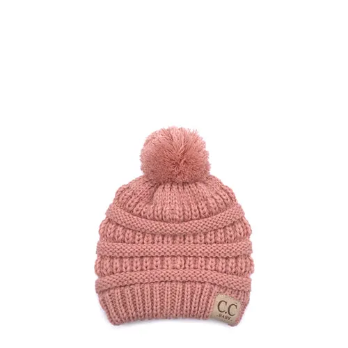 Baby-847 Indi Pink Beanie with Pom
