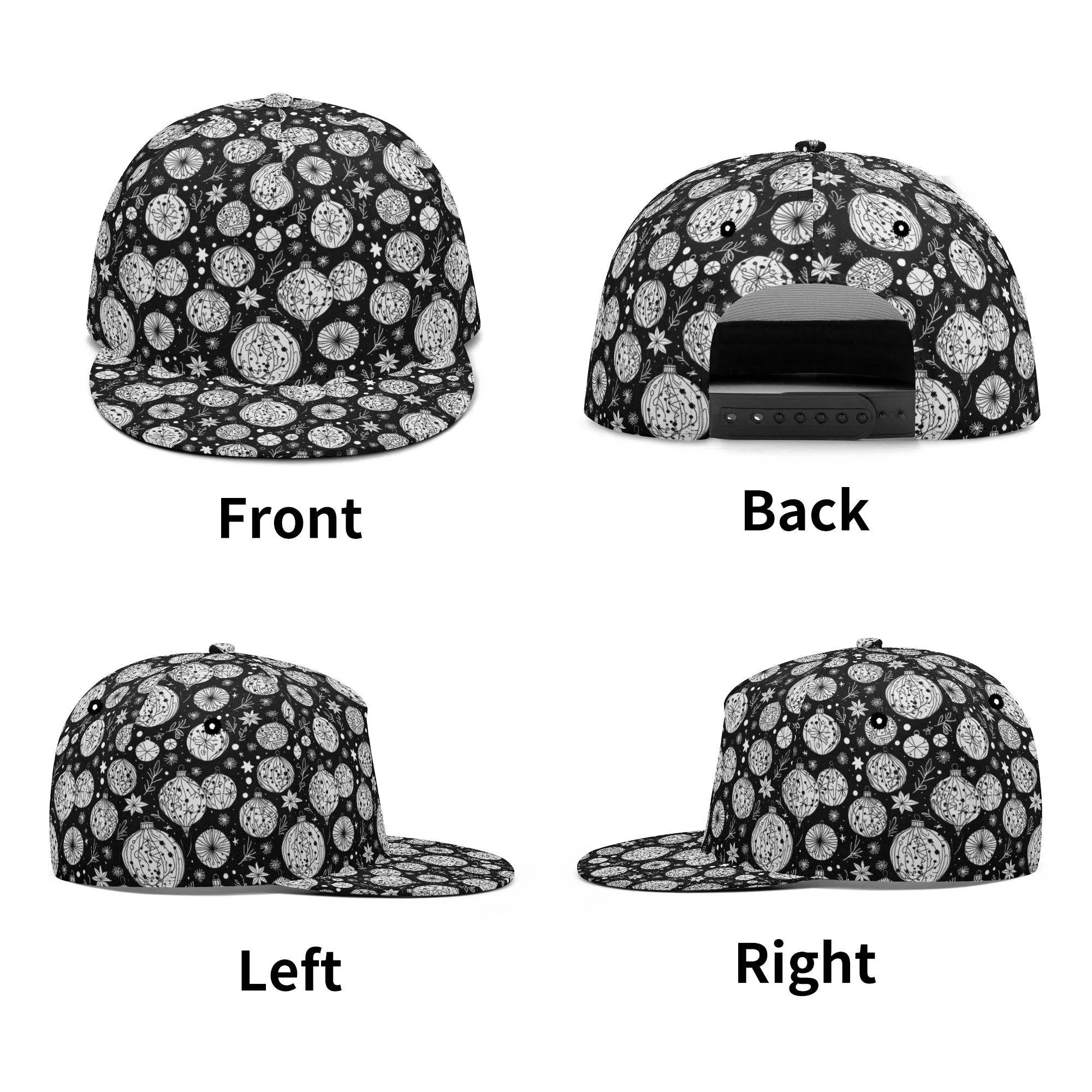 Black and White Ornament Unisex Classic Snapbacks