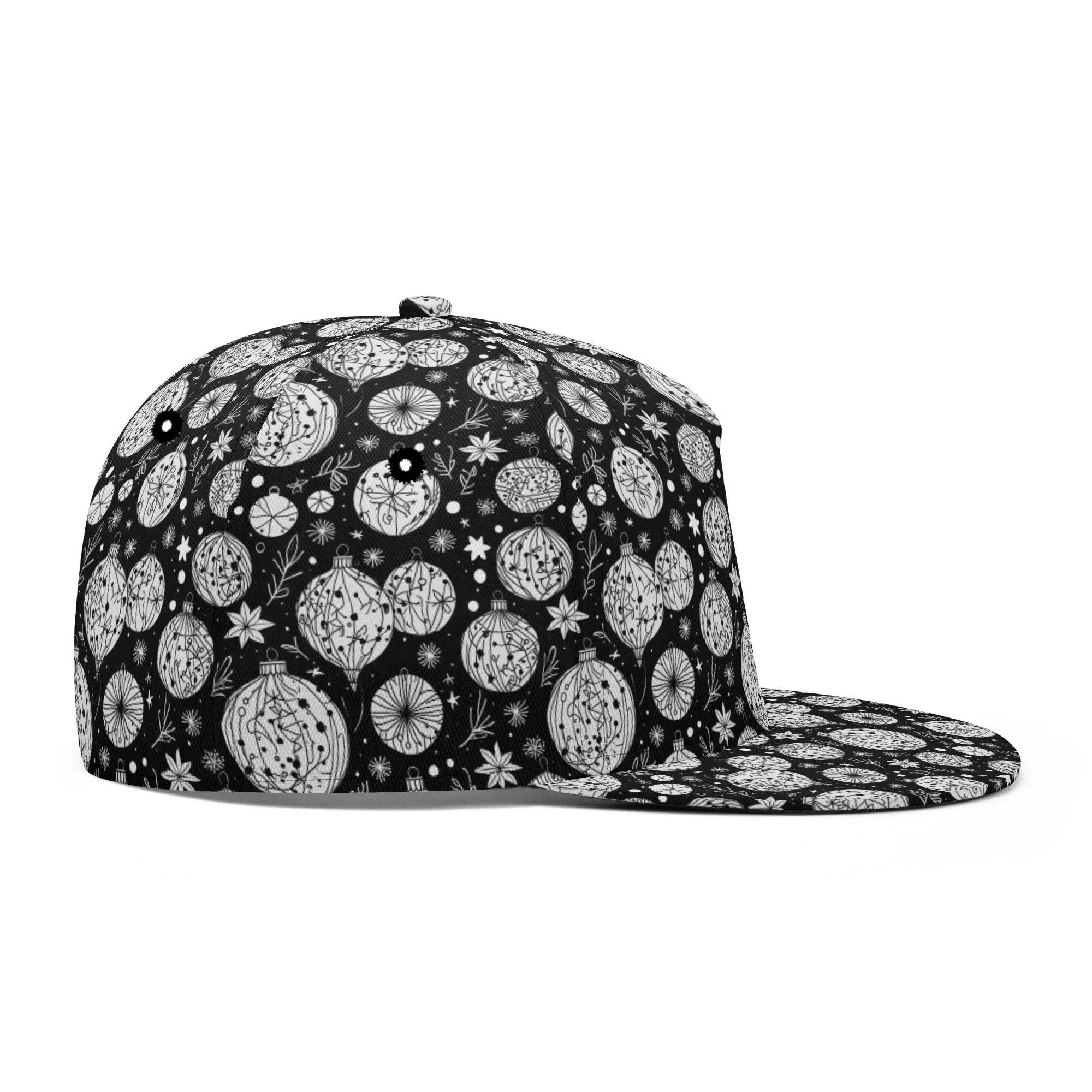 Black and White Ornament Unisex Classic Snapbacks