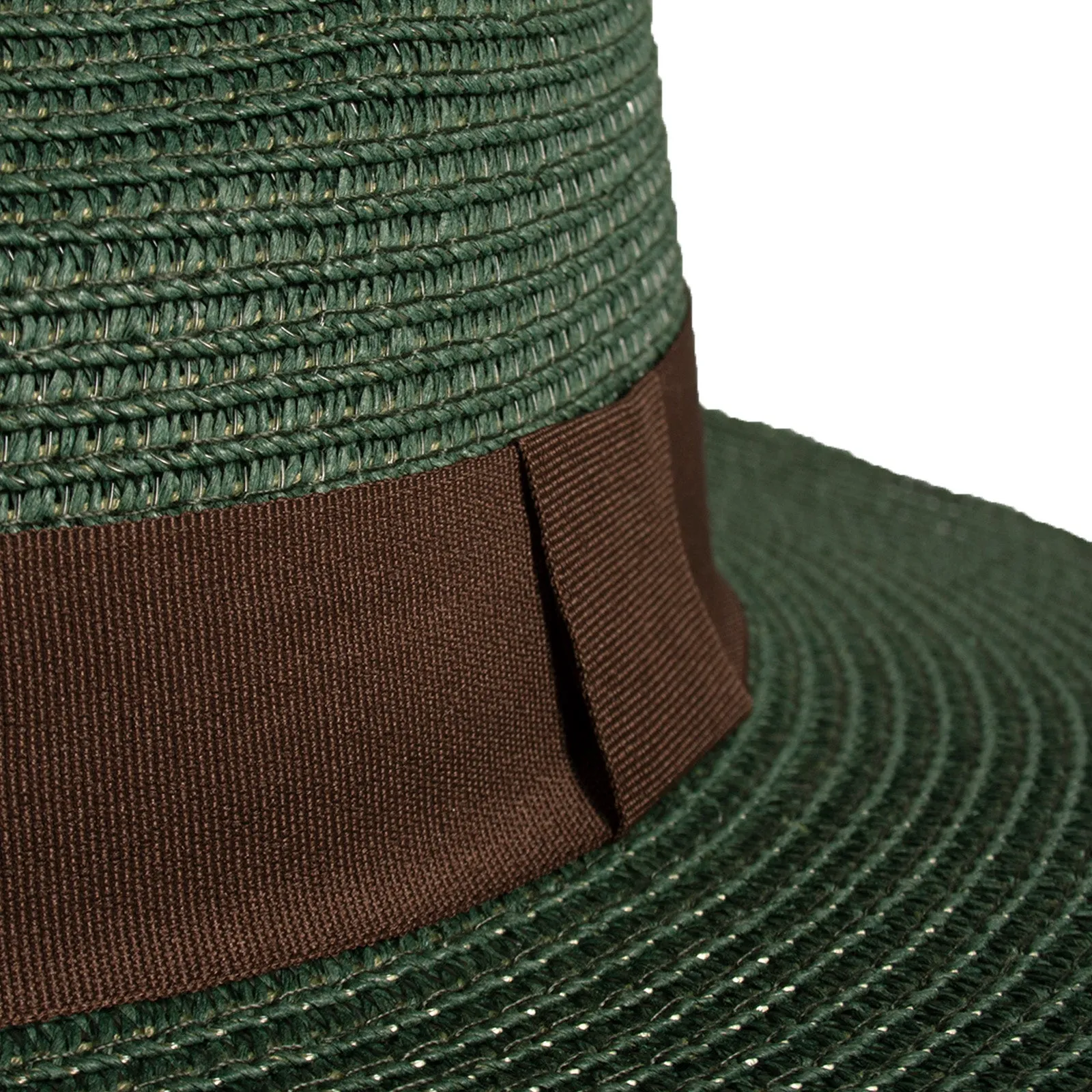Black Ginger Teal Green Foldable Panama Hat