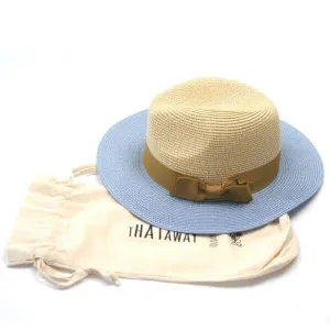 Black Ginger Two Tone Blue Foldable Panama Hat