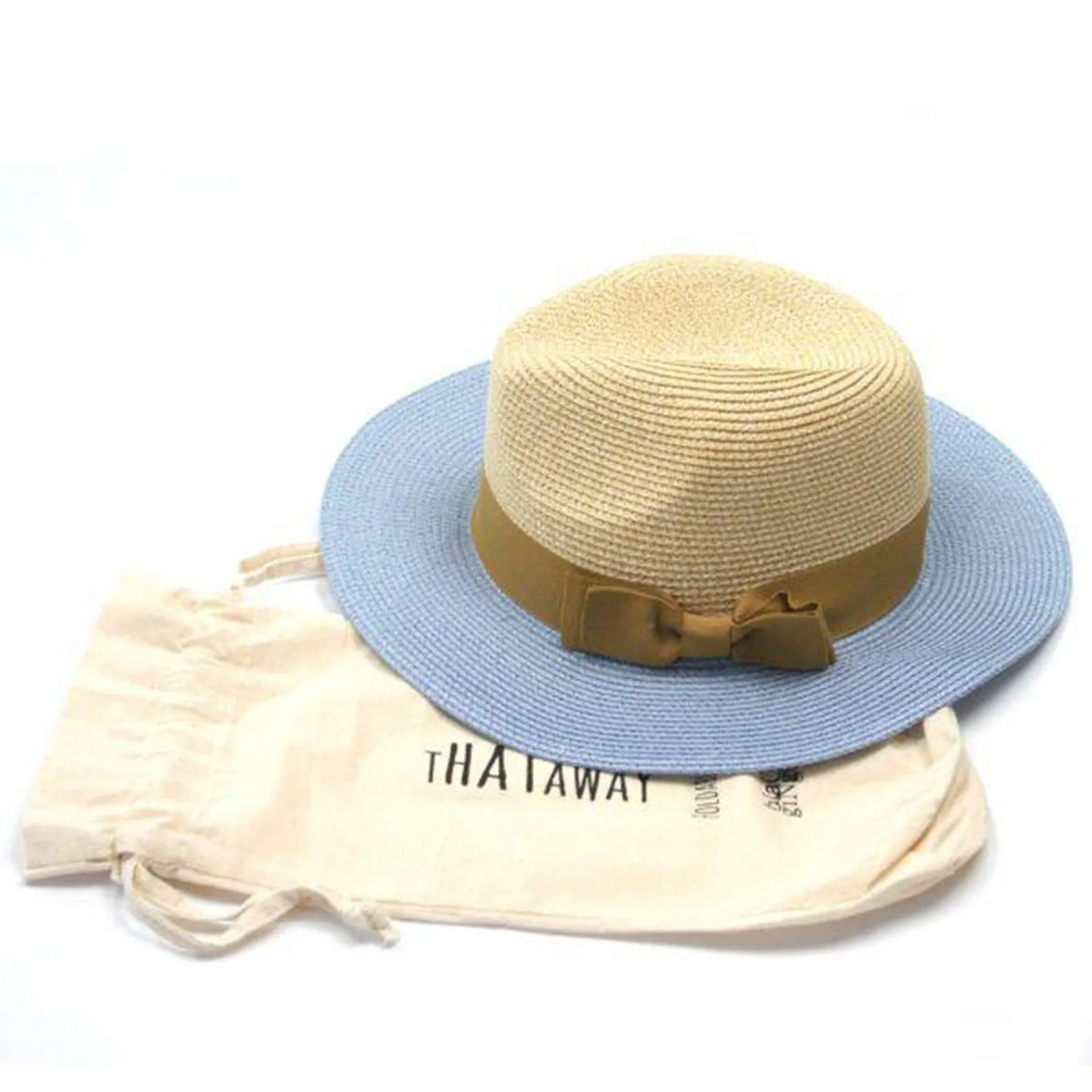 Black Ginger Two Tone Blue Foldable Panama Hat