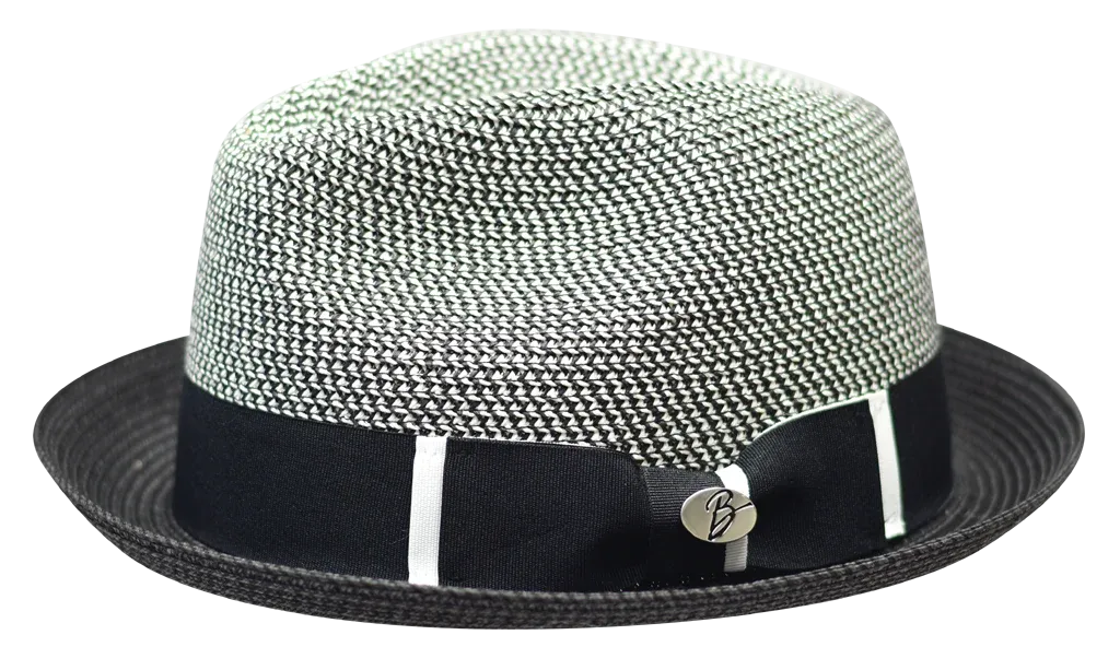 Black Gino Bruno Cpelo Men's Summer Hat Fedora Pinch Front