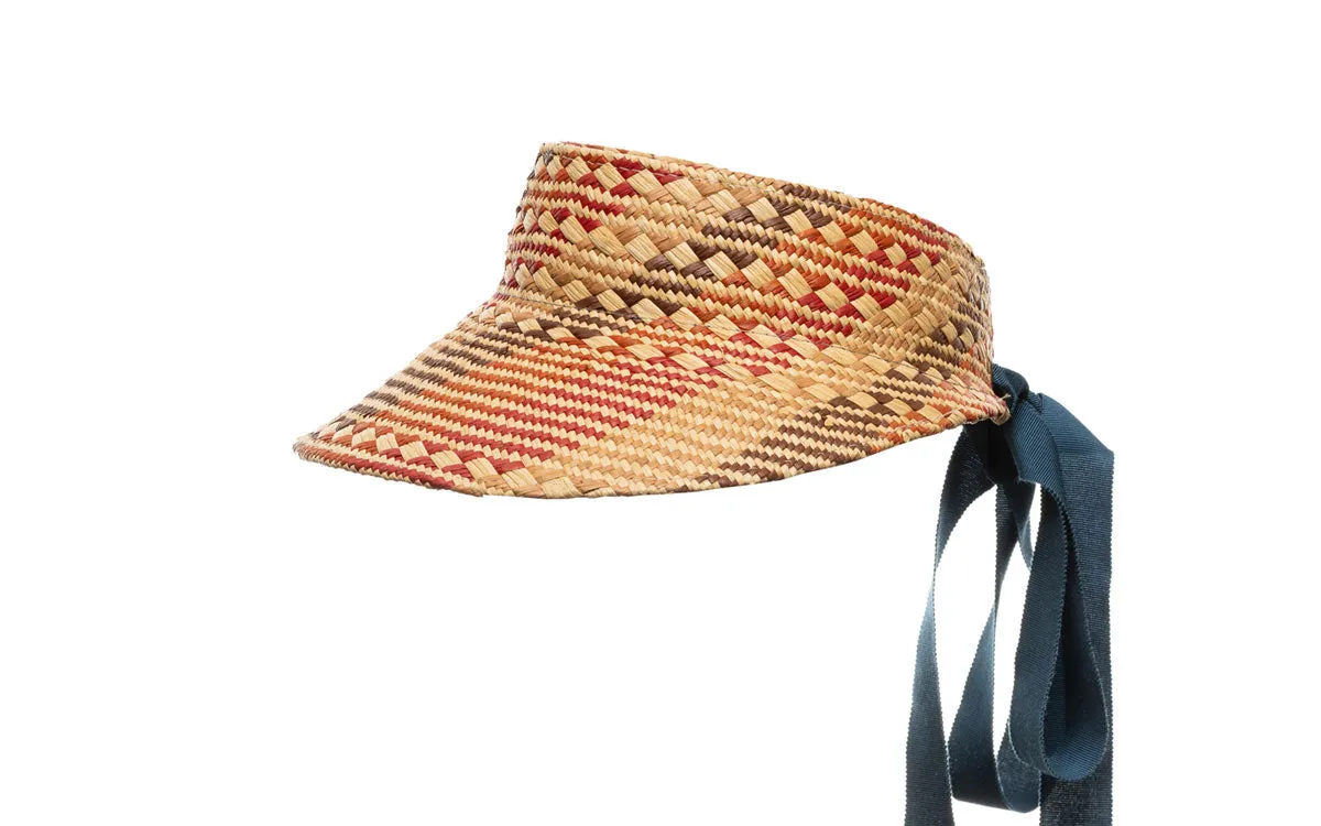 CLEMENTINE PANAMA STRAW VISOR - RED