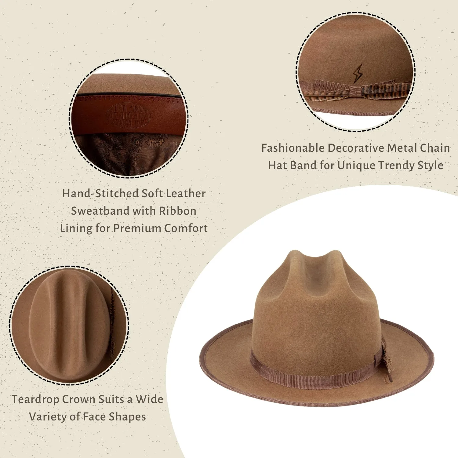 Duke - Distressed Vintage Western Fedora
