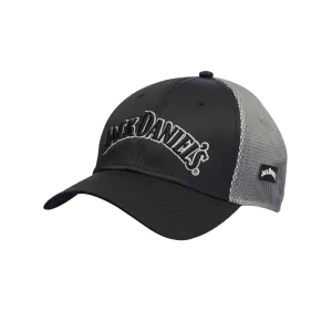 F&M Hat Co Men's Jack Daniel's Mesh Logo Embroidered Black Grey Cap