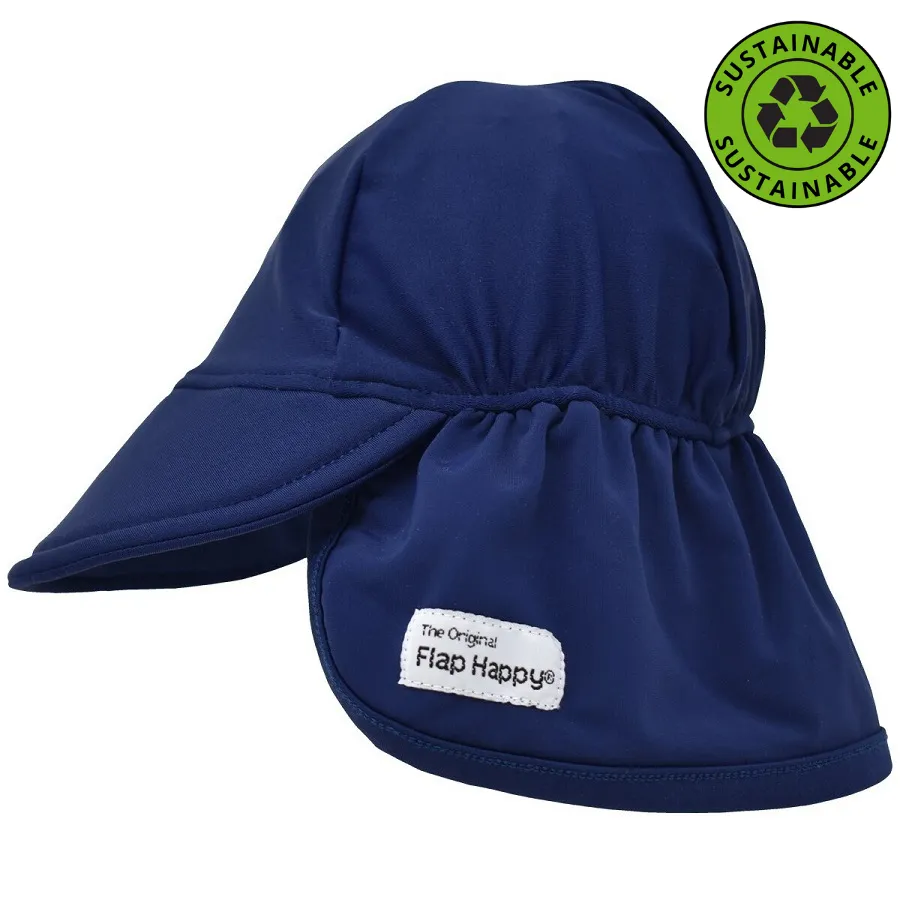Flap Happy Sustainable Swim Flap Hat FHUB- Navy