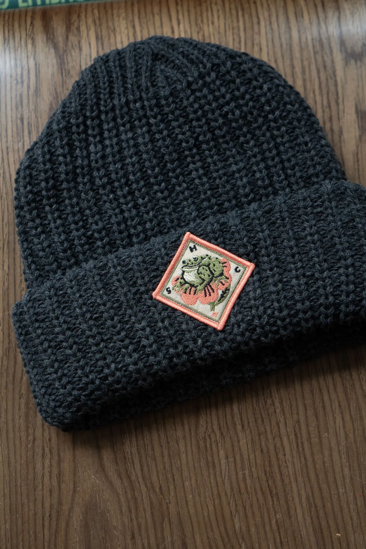 Frog Flower Chunky Beanie