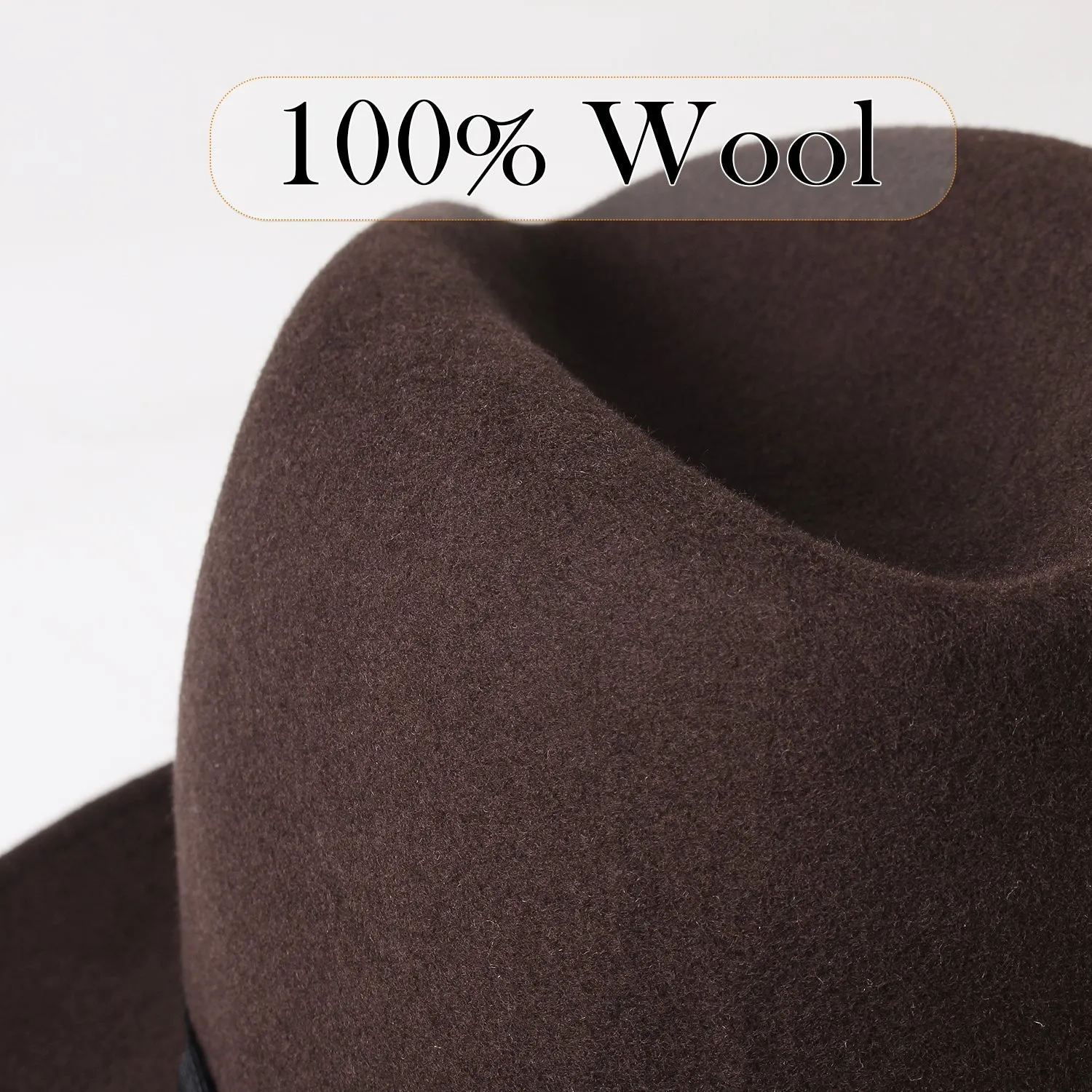 FURTALK Fedora Hats for Men Women 100% Australian Wool Felt Wide Brim Hat Thin Leather Belt Crushable Packable