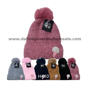 Girls Thermal Pom Pom Ice Cream Beanies Hats Wholesale