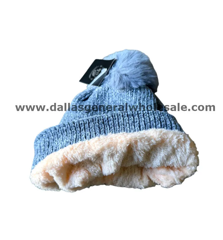Girls Thermal Pom Pom Ice Cream Beanies Hats Wholesale