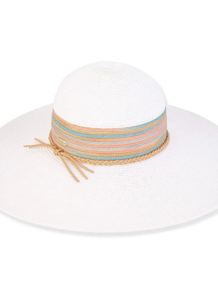 Hat White Demi Paperbraid Floppy Brim Women's HH3136A