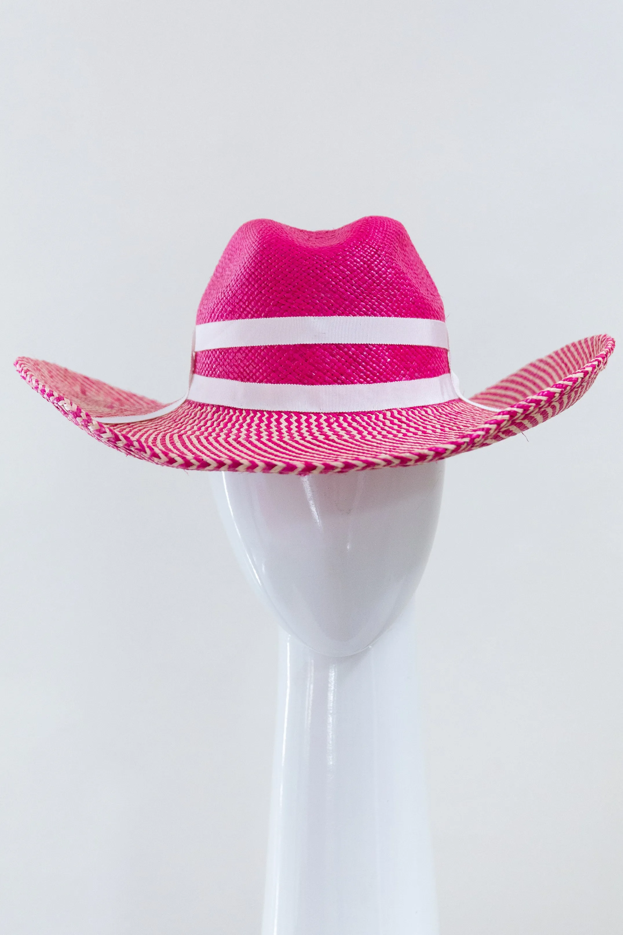 Hot Pink and Cream Cow Girl Hat