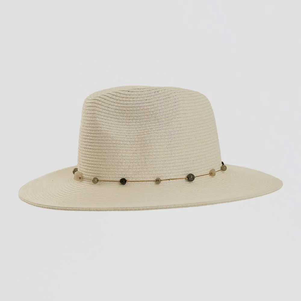 Jewel | Womens Sun Hat with Bead Trim