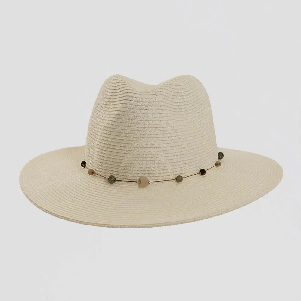 Jewel | Womens Sun Hat with Bead Trim