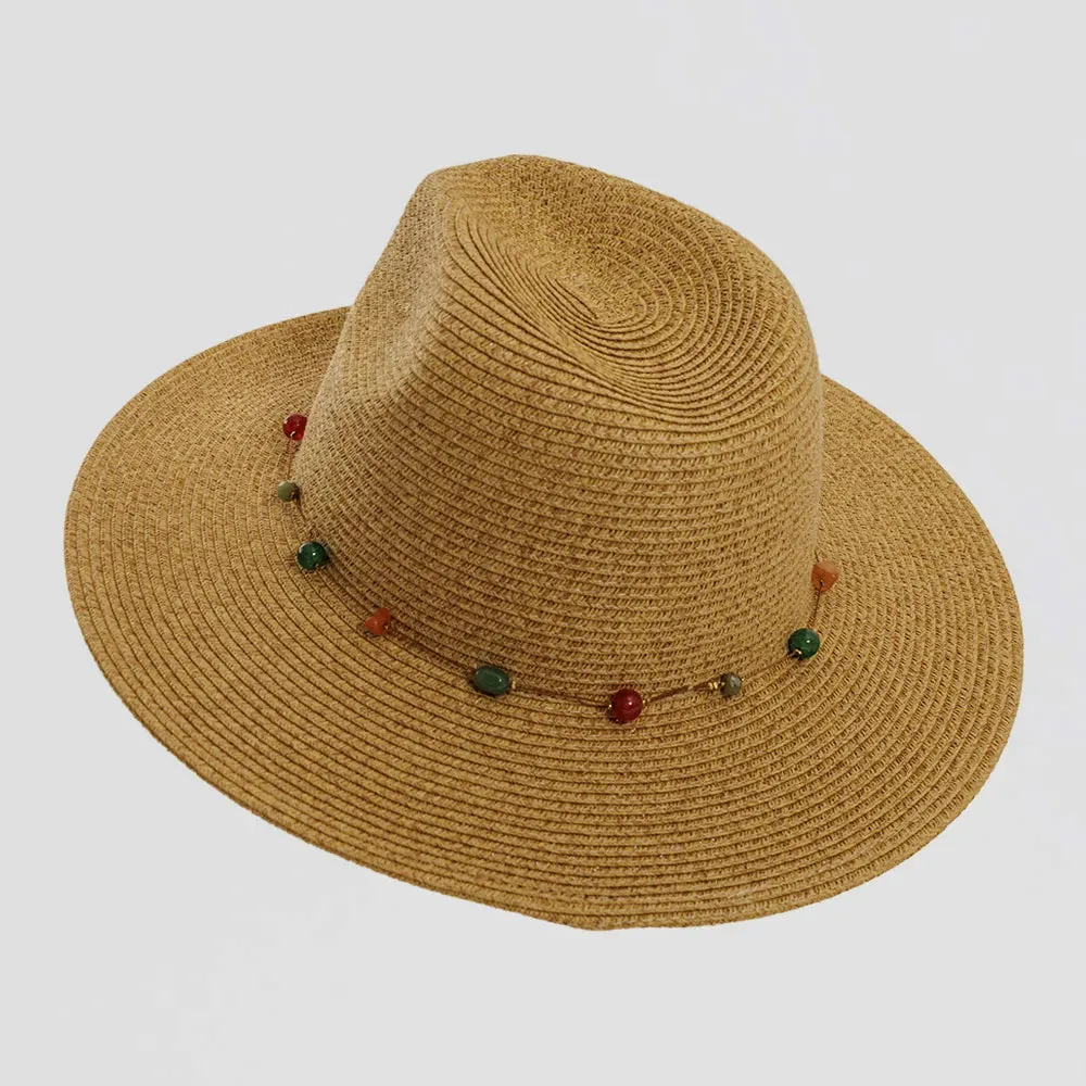Jewel | Womens Sun Hat with Bead Trim