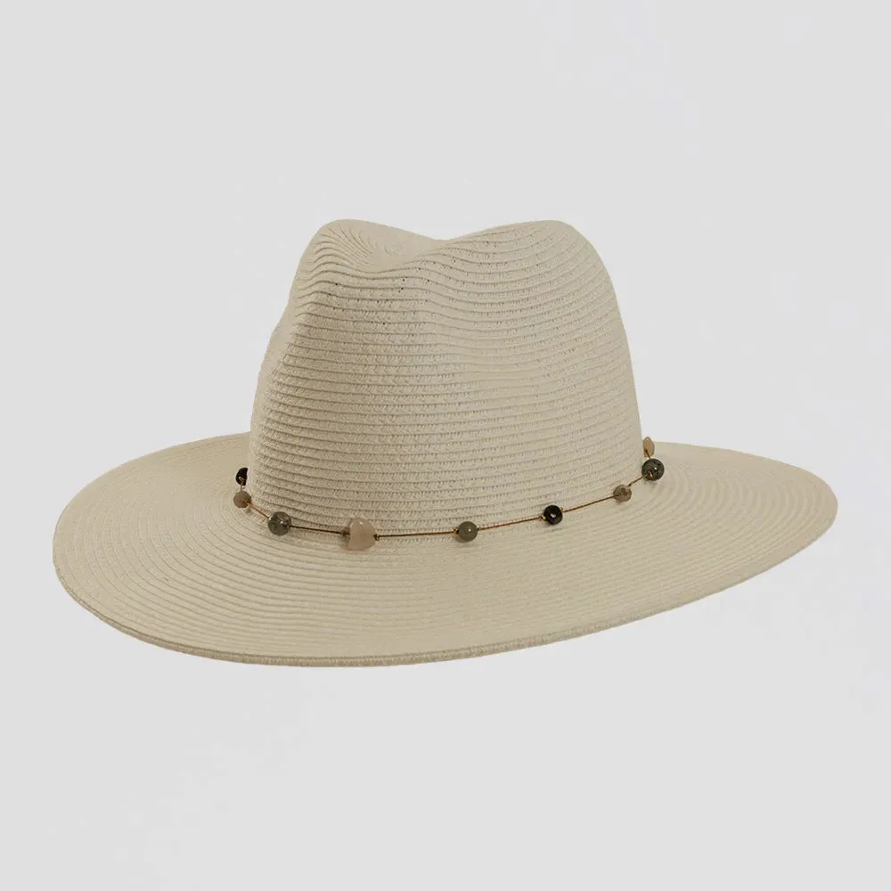 Jewel | Womens Sun Hat with Bead Trim