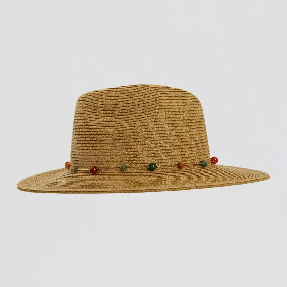 Jewel | Womens Sun Hat with Bead Trim