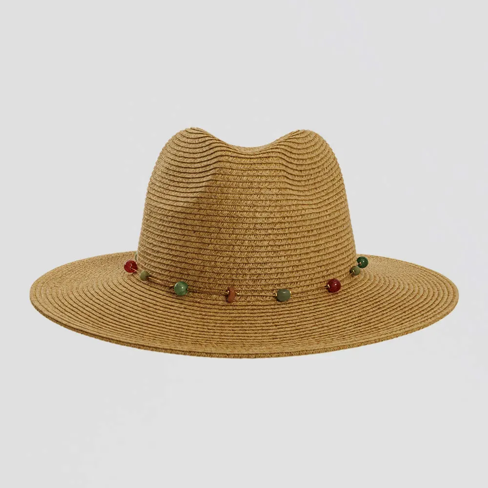 Jewel | Womens Sun Hat with Bead Trim