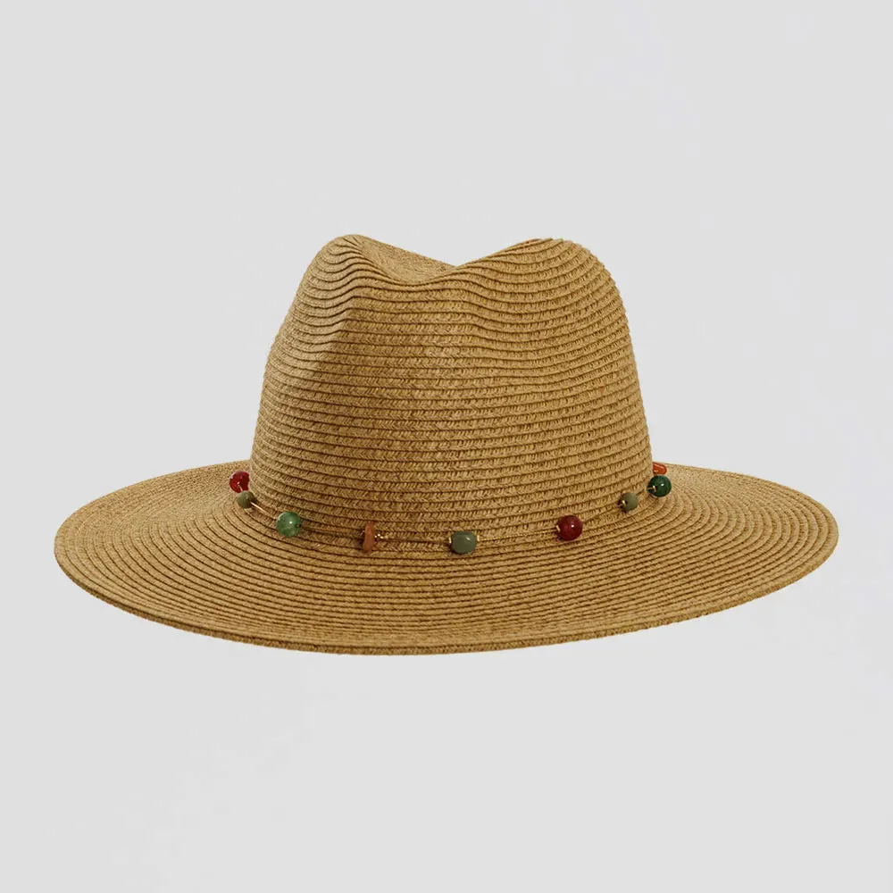 Jewel | Womens Sun Hat with Bead Trim