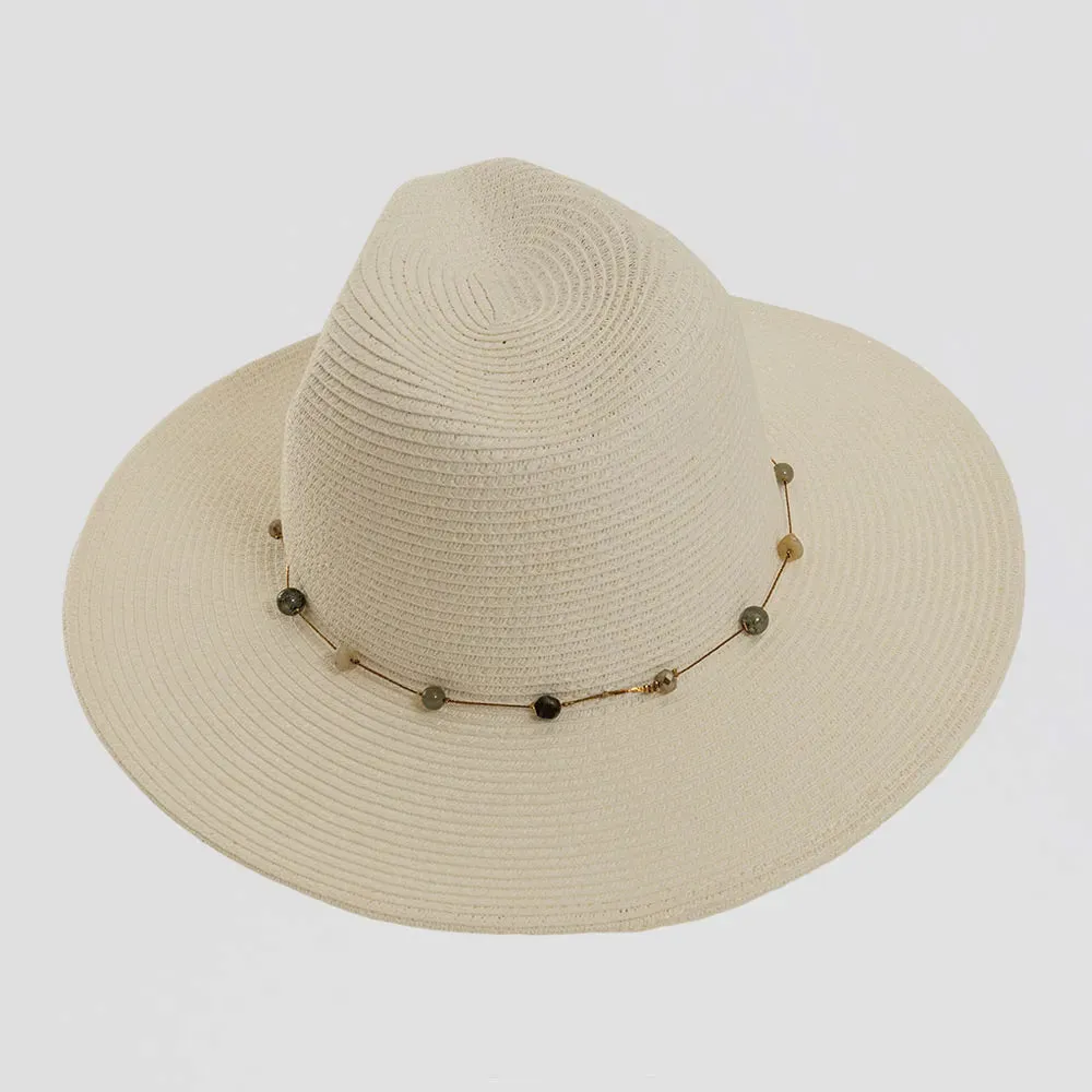 Jewel | Womens Sun Hat with Bead Trim