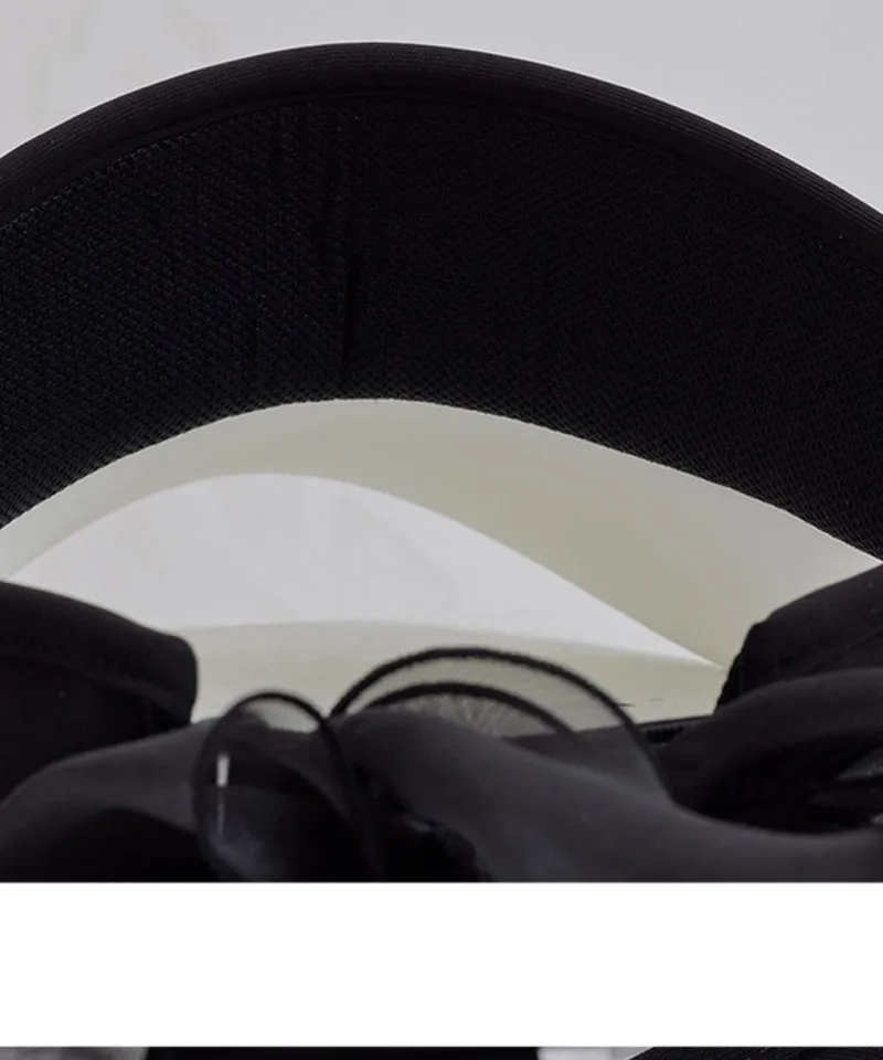 J.Jane Pearl Line Ribbon Suncap - White & Black