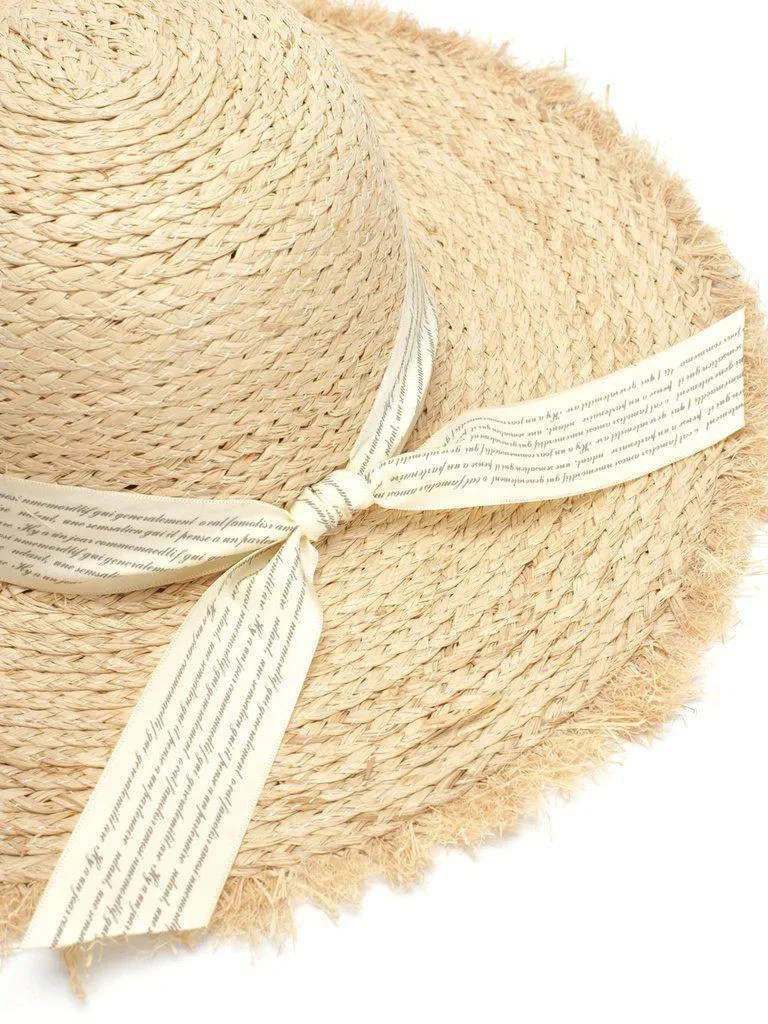 Knot Band Raw Trim Straw Hat