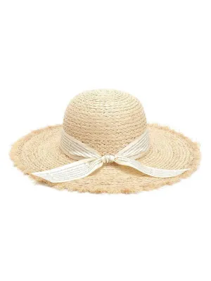 Knot Band Raw Trim Straw Hat