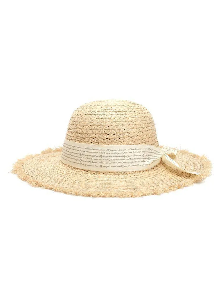Knot Band Raw Trim Straw Hat