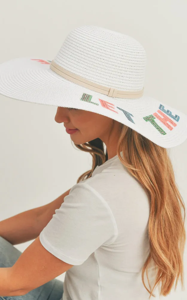 MH0121 Sequin Letter Let The Sun Shine Panama Hat