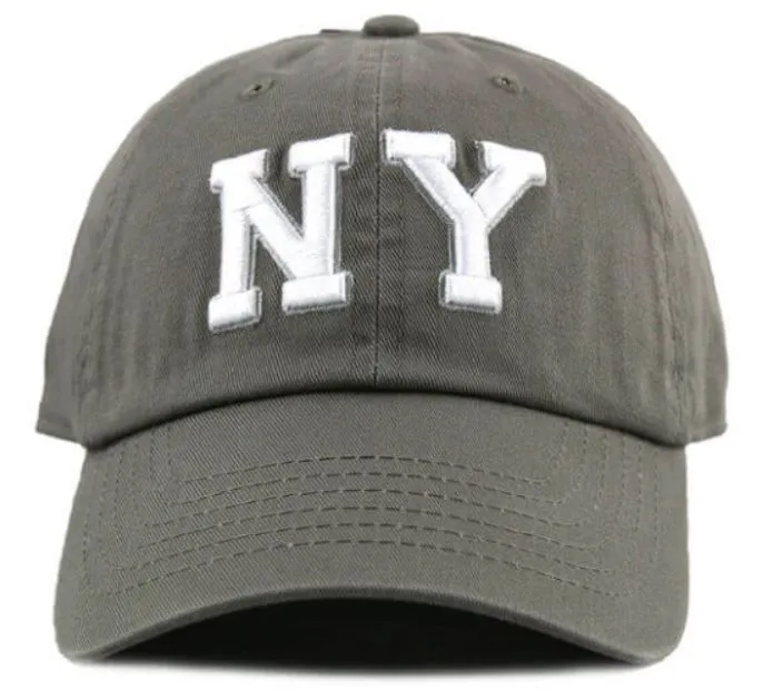 Newhattan 100% Cotton Baseball Caps NY Embroidered
