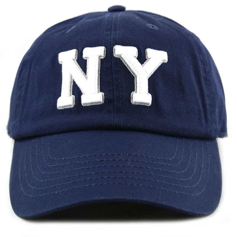 Newhattan 100% Cotton Baseball Caps NY Embroidered