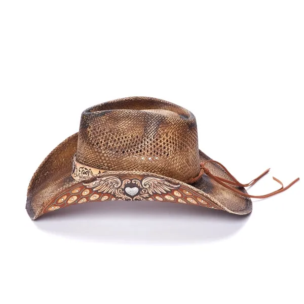 Open Road Stampede Women's straw Cowboy Hat - The Angel Wing