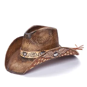 Open Road Stampede Women's straw Cowboy Hat - The Angel Wing