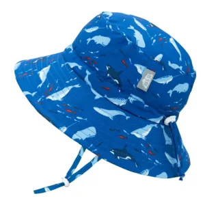 Quick Dry Hat, 50  UPF, Stay-on Tie – Whale Play