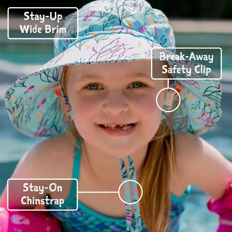 Quick Dry Hat, 50  UPF, Stay-on Tie – Whale Play
