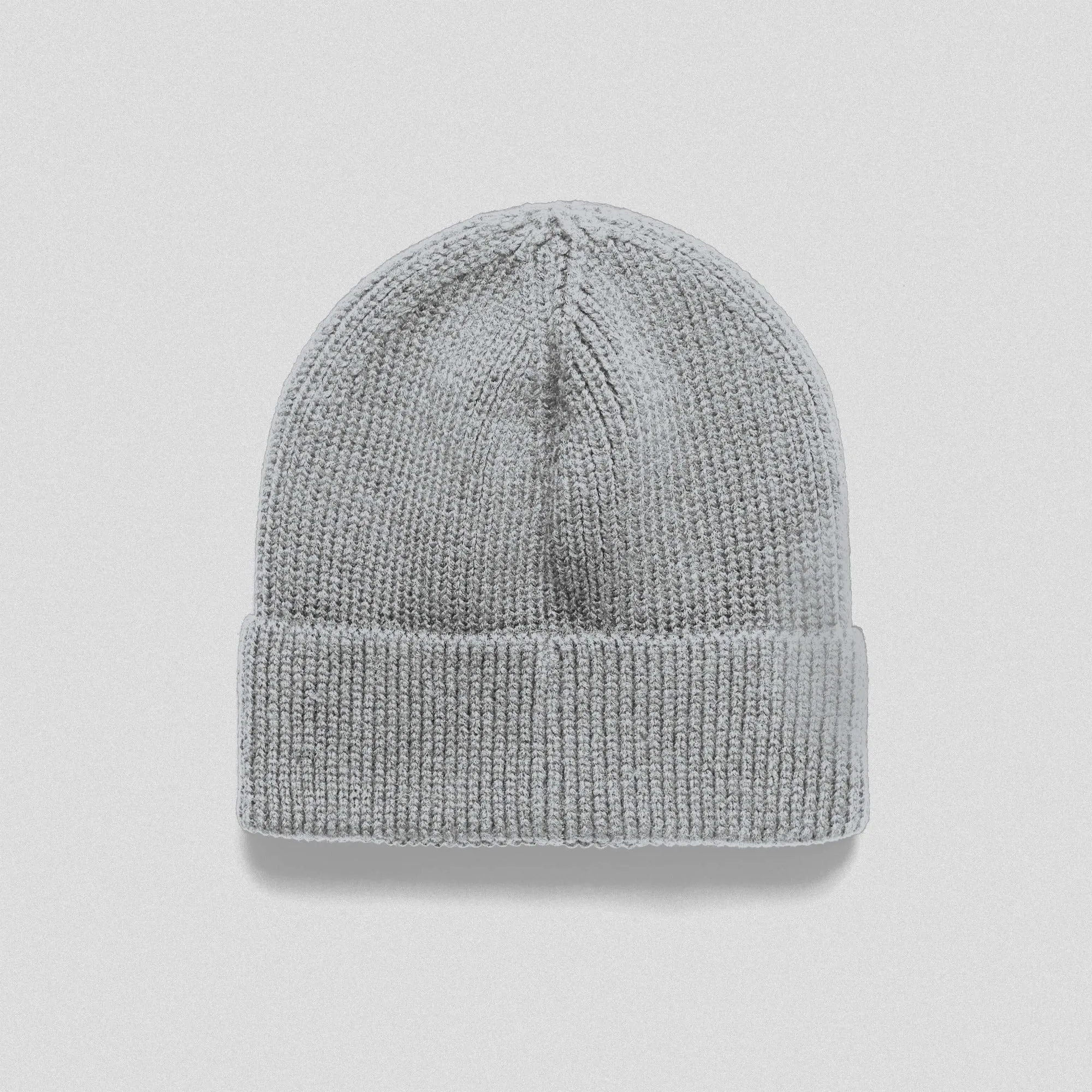 Ribbed Knit Skull Beanie - Gray