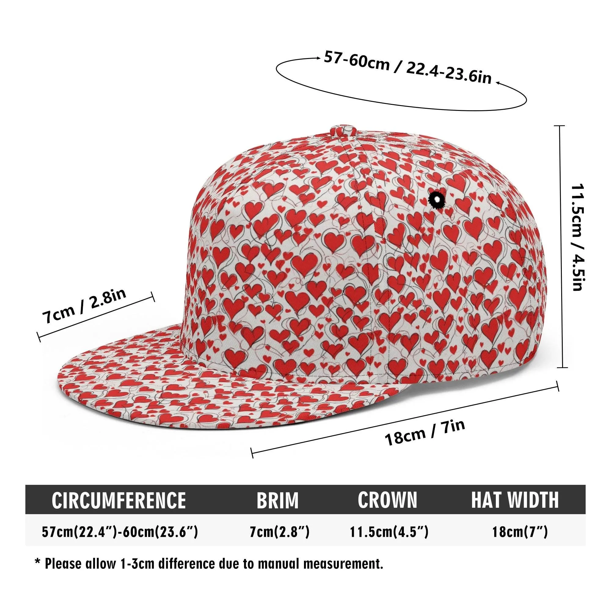 Scribbled Hearts Unisex Classic Snapbacks