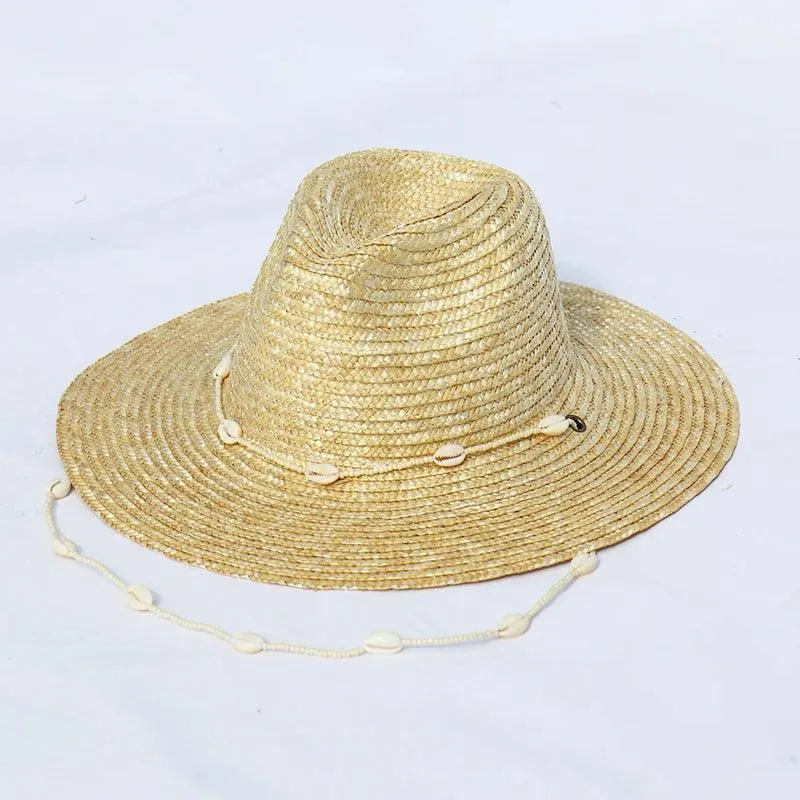 Seashells Beaded Beach Hats With Chain