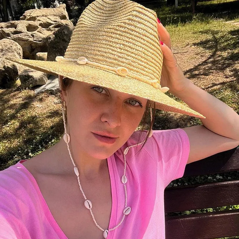 Seashells Beaded Beach Hats With Chain