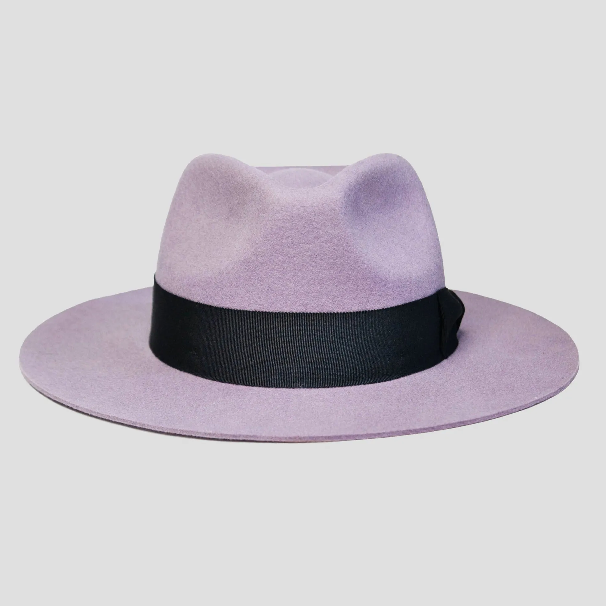Sleek Fedora Hat - Lavender   Black
